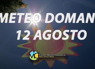 Le previsioni meteo di domani 12 agosto