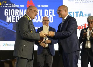 Festival “giornalisti del mediterraneo”, al comandante regionale Puglia della guardia di finanza il riconoscimento giornalistico “Caravella del mediterraneo”