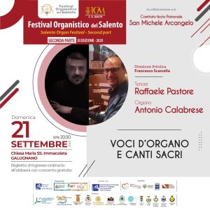 Festival organistico: domenica 21 settembre due serate speciali a Lecce e Galugnano - Corriere Salentino