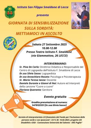 "Mettiamoci in ascolto": l'istituto Smaldone apre le porte alla sensibilizzazione sulla sordità - Corriere Salentino