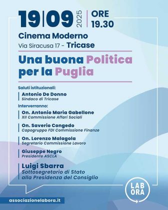 “Una buona Politica per la Puglia” – Incontro pubblico a Tricase - Corriere Salentino
