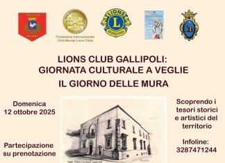 Lions Club Gallipoli: Giornata culturale a Veglie. Il Giorno delle Mura: domenica 12 ottobre 2025