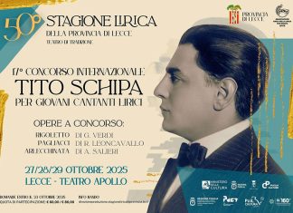 Al via il 17° Concorso Internazionale Tito Schipa per giovani cantanti lirici: in palio ruoli della stagione lirica 2025 e premi speciali. C’è tempo fino al 23 ottobre per iscriversi