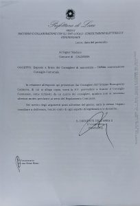 Calimera, cittadinanza onoraria alla Flotilla? Niente Consiglio, attacco al presidente:“Dimettiti!”. “Attendo parere del prefetto” - Corriere Salentino