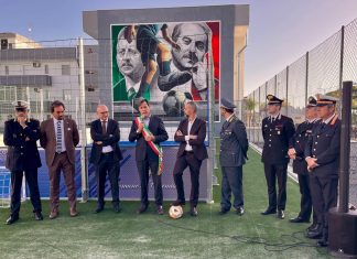 Inaugurazione del campo “Falcone e Borsellino” a Carmiano. Il prefetto: “Rigenerazione sociale e culturale”