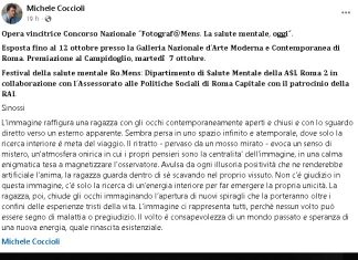 L’opera di Michele Coccioli vincitrice del concorso nazionale “Fotograf@Mens”