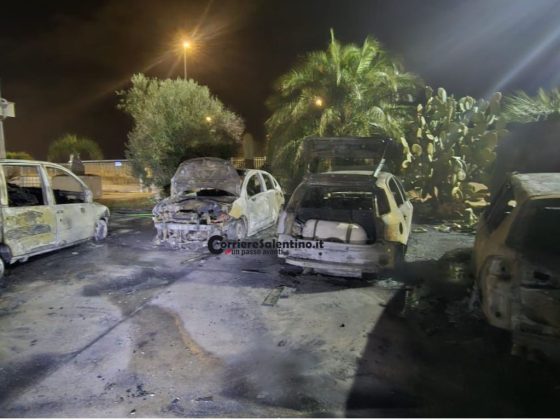 Incendio nella zona PIP a Cursi: quattro auto distrutte nella notte - Corriere Salentino