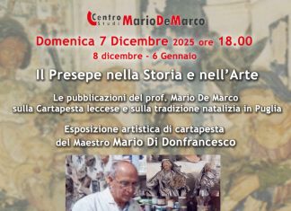 Il Presepe nella Storia e nell’Arte, le tradizioni natalizie in Puglia al Centro studi Mario De Marco. Al via la mostra del Maestro cartapestaio Mario Di Donfrancesco, dal 7 Dicembre al 6 Gennaio
