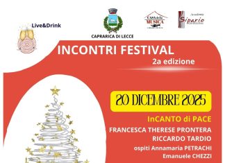 Riparte il Festival Incontri presso la Casa della Musica a Caprarica: si parte il 20 dicembre con “InCanto di Pace”