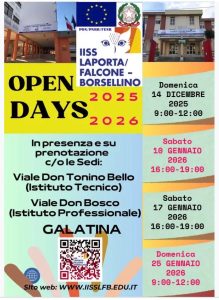 Open Days 2026: il futuro prende forma all’IISS “Laporta Falcone Borsellino” di Galatina: un’offerta moderna e concreta - Corriere Salentino