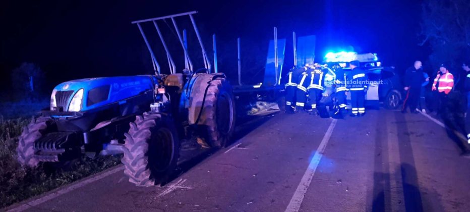 Auto tampona un trattore e il conducente del mezzo agricolo finisce in ospedale in codice rosso - Corriere Salentino