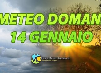 Le previsioni meteo di domani 14 gennaio