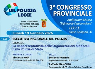 UIL Polizia Lecce: al via il 3° congresso provinciale
