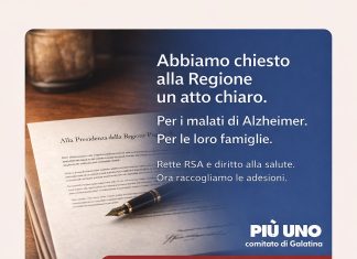 Rsa accessibili, Più Uno Galatina: “La Regione Puglia tuteli le famiglie dei malati di Alzheimer e dei pazienti con patologie neurodegenerative gravi”