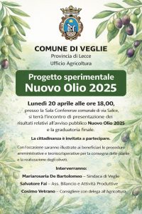 “Nuovo Olio 2025” a Veglie assegnati duemilequattrocento ulivi - Corriere Salentino