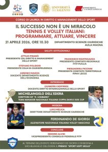 "Il successo non è un miracolo" De Giorgi e Dell'Edera a Unisalento - Corriere Salentino