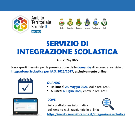 Ambito territoriale sociale n. 3: servizio di integrazione scolastica, via alle domande