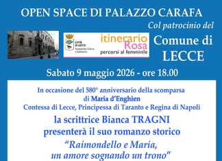 Sabato 9 maggio presentazione del romanzo storico “Raimondello e Maria”