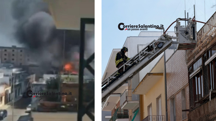 Incendio sul terrazzo di un edificio abbandonato a Lecce: indaga la Polizia - Corriere Salentino