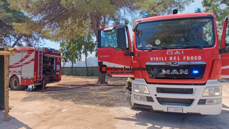 Inferno di fuoco a Torre San Giovanni: pineta e lido avvolti dalle fiamme, evacuate le spiagge - Corriere Salentino