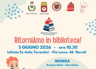 Riapre la Biblioteca Comunale “Oronzo Parlangeli”di Novoli: un nuovo spazio di cultura e comunità