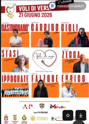 Il 21 giugno a Copertino torna "Voli di versi": presentato in Provincia il Premio e i nove vincitori della quarta edizione - Corriere Salentino