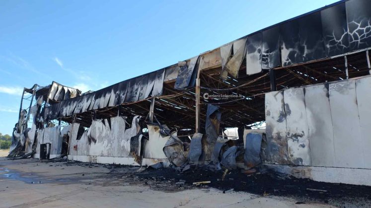 Rogo nella zona industriale di Nardò, distrutto dal fuoco un capannone: incendio domato dopo ore - Corriere Salentino