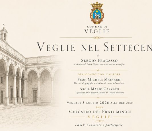 Veglie riscopre il suo Settecento: domani la presentazione del volume “Veglie nel Settecento” di Sergio Fracasso