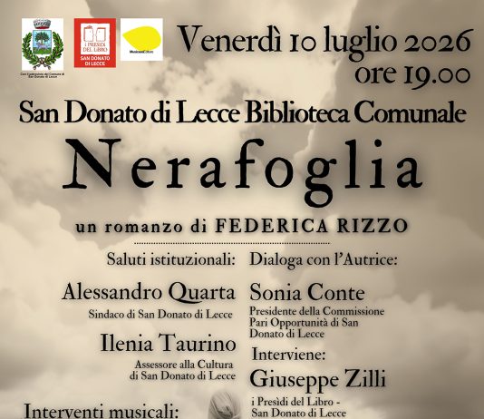 Venerdì 10 luglio presentazione del romanzo “Nerafoglia” di Federica Rizzo