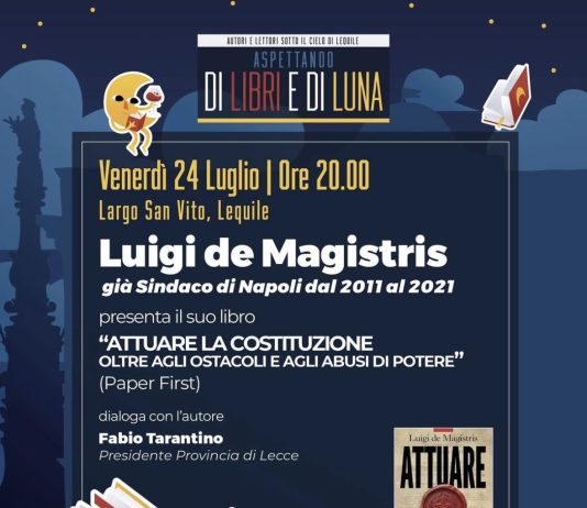 Luigi De Magistris incontra il Presidente Fabio Tarantino a Lequile per parlare della Costituzione