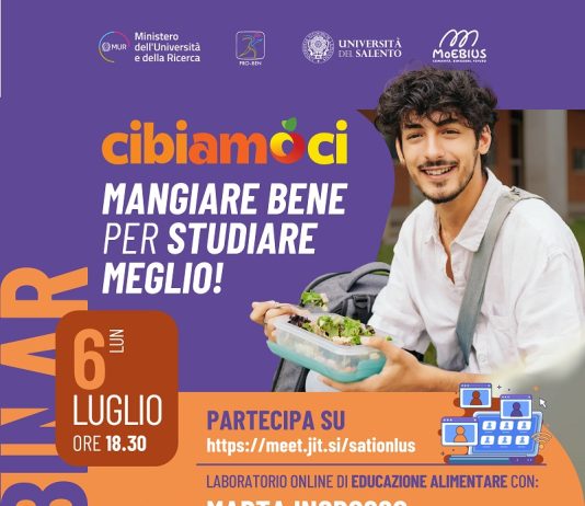Lunedì 6 luglio laboratorio online di educazione alimentare con il progetto MoEBIUS