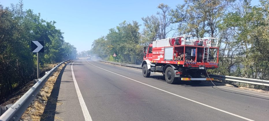 Incendio tra Matino e Taviano: statale chiusa per due chilometri, deviate auto e mezzi pesanti - Corriere Salentino
