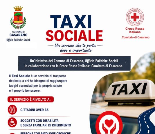 Al via il Taxi Sociale del Comune di Casarano: un nuovo servizio a sostegno delle persone più fragili