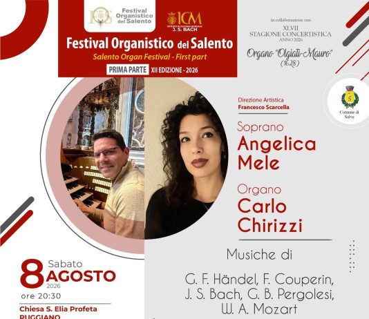 Il Festival Organistico del Salento tra Ruggiano e Galatina: due serate dedicate al grande repertorio sacro e organistico