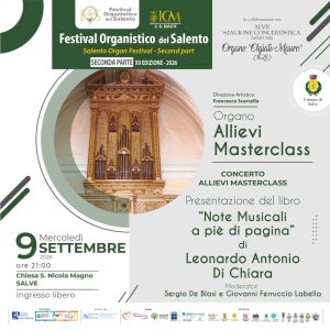 A Salve, cultura e formazione protagoniste: due nuovi appuntamenti dedicati all’arte organaria - Corriere Salentino