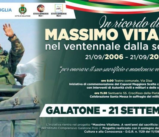 Galatone ricorda Massimo Vitaliano a vent’anni dalla morte: una targa per custodire il sacrificio del militare caduto a Nassiriya