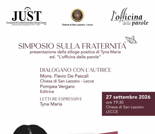 Poesia e Canto. Tyna Maria ospite nella Chiesa di San Lazzaro con “Caino è Abele ma tu chiudi gli occhi e dillo di nuovo”
