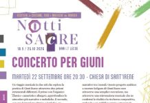“notti sacre”, primo appuntamento martedì 22 settembre a lecce presso la chiesa di sant’irene con “concerto per giuni” Attualità - Corriere Salentino