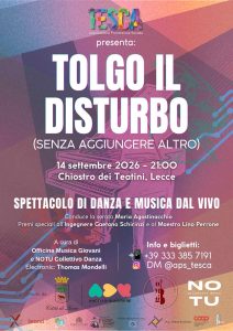 "Tolgo il disturbo": arte e musica si intrecciano con il sociale - Corriere Salentino