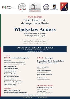 Italiani e Polacchi. Popoli fratelli uniti dal sogno della libertà: inaugurazione della statua del Generale Władysław Anders - Corriere Salentino