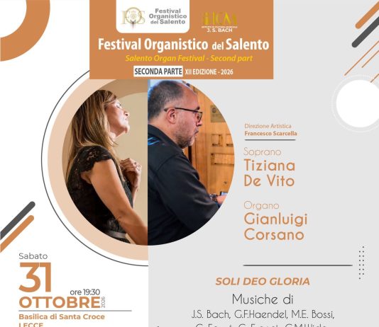 Festival Organistico del Salento: nella Basilica di Santa Croce a Lecce il concerto “Soli Deo Gloria” con Tiziana De Vito e Gianluigi Corsano